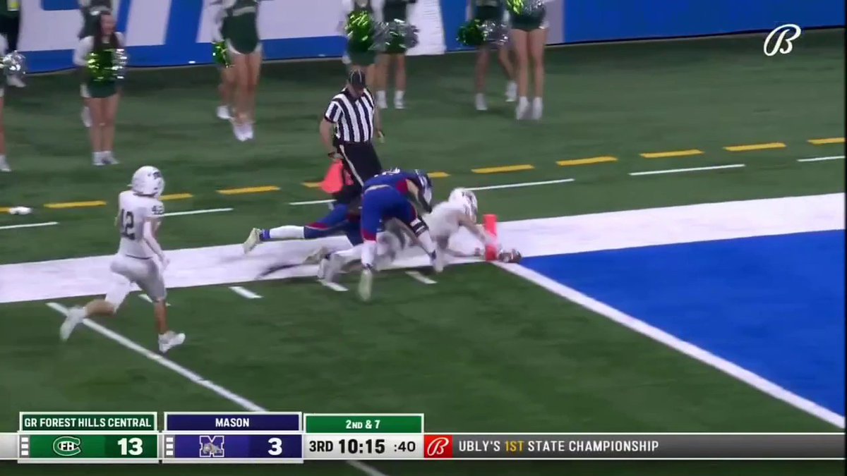He cannot be stopped! Forest Hills Central 2024 S/WR Ty Hudkins (Purdue commit) catches a 62-yard TD from 2024 QB Mason McDonald D3 Final: #19 Forest Hills Central (12-1) leads #5 Mason (13-0) 20-3 10 minutes left in the 3rd quarter FHC Rangers Ty Hudkins Mason McDonald