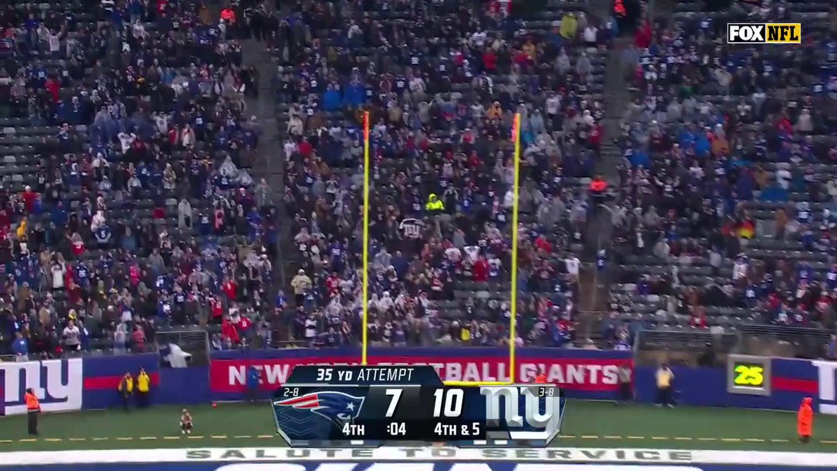 PATRIOTS MISS THE FG. GIANTS WIN 🤌 (via FOX Sports: NFL)