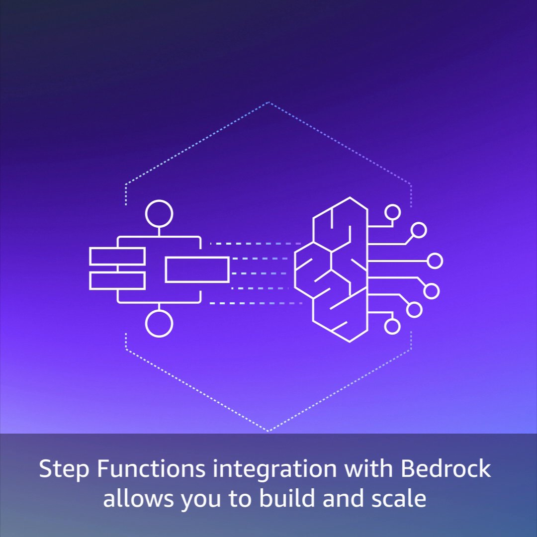 Take the next #Serverless step with your #generativeAI app build. 📲 #Developers can now easily add #GenAI capabilities to their existing apps with the new #AWS Step Functions optimized integration with Amazon #Bedrock. 🚀☁️ 🔗