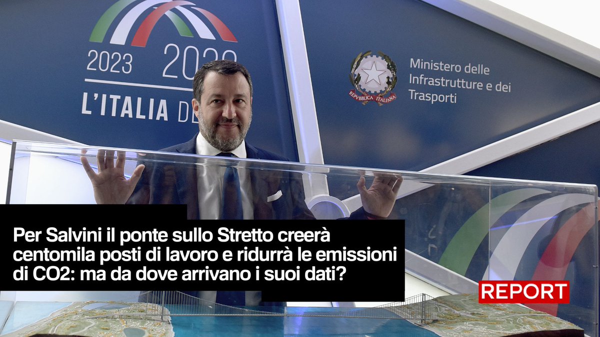 Il ministro Salvini ha dichiarato che il Ponte creerà 100mila posti di lavoro e, citando uno studio universitario, farà risparmiare 140mila tonnellate di emissioni di CO2. Non esiste alcuno studio universitario. Da dove vengono questi dati? Ora su #Rai3👇