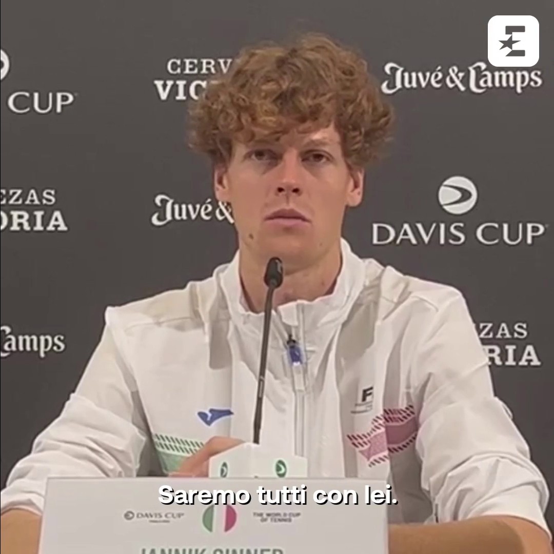 Sinner e capitan Volandri hanno dedicato il successo della Davis alla ct dell'Italtennis femminile, Tathiana Garbin, che domani verrà operata per una recidiva di un tumore 🙏🇮🇹 Un grande in bocca al lupo anche da parte nostra!