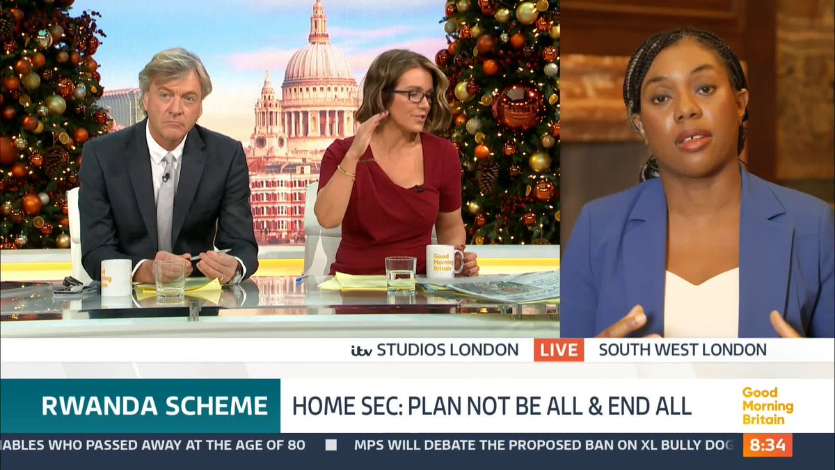 'If it's £40,000 that would cut down the numbers of NHS workers that we admit who we rely on, the number of care workers that we admit.' Susanna Reid questions Business Secretary Kemi Badenoch on whether the government might increase the salary threshold for migrants.