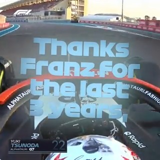 Heartfelt thanks from Yuki #F1 #AbuDhabiGP @AlphaTauriF1