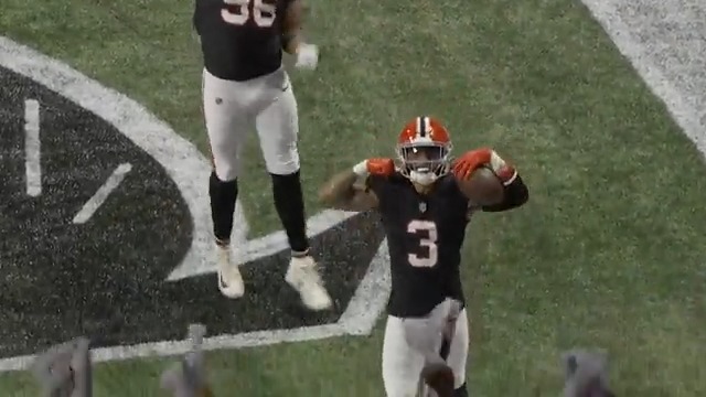 Read the play perfectly and took it 92 yards to the house. Jessie Bates III with one of the best plays you'll see all year. (by FanDuel)