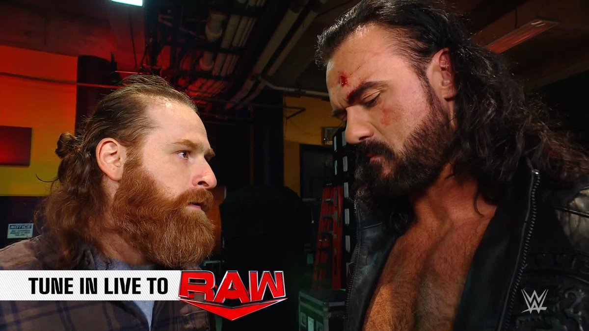 If I fall back down You're gonna help me back up again Sami Zayn | Drew #WWERaw