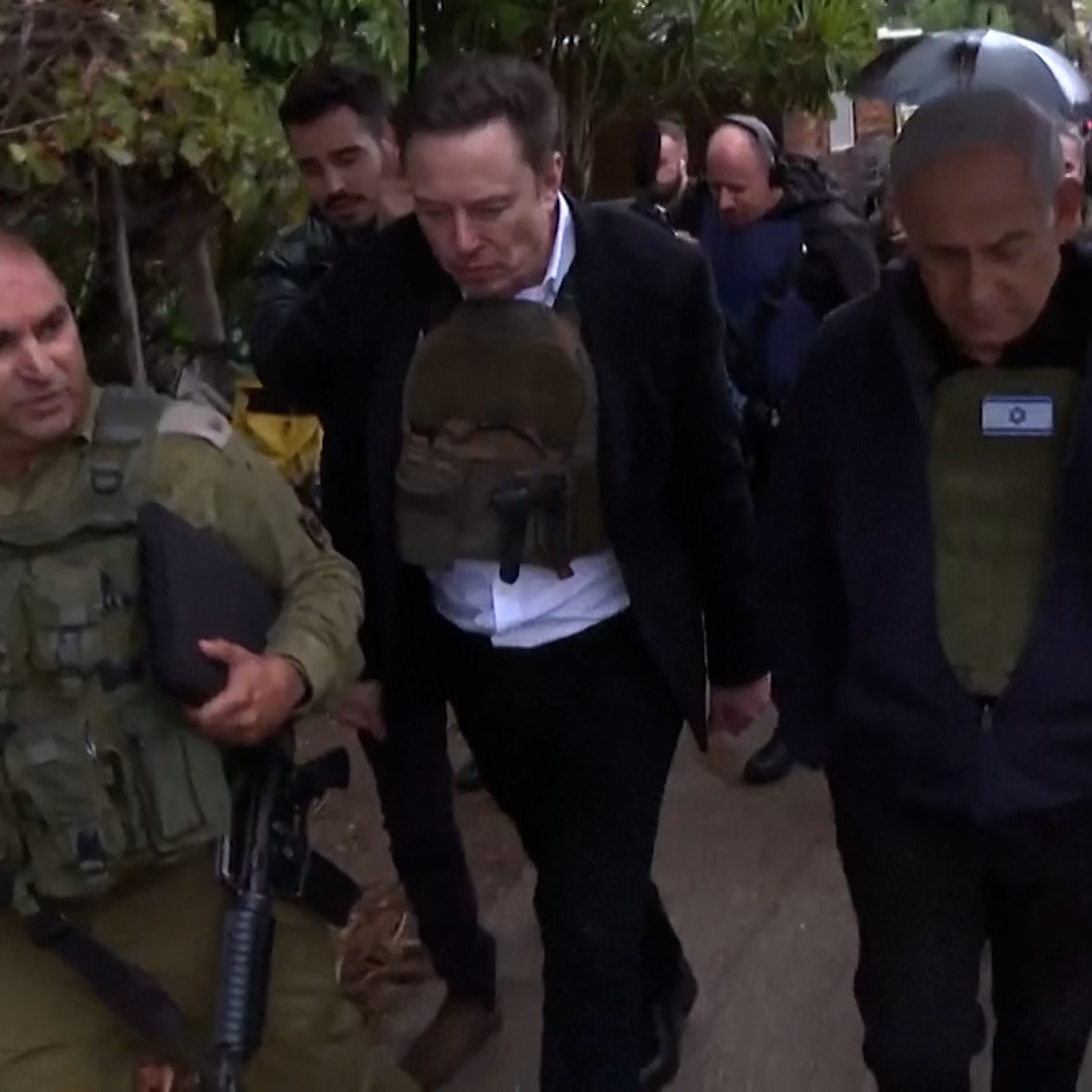 Elon Musk visited the ruins of an Israeli kibbutz attacked by Hamas amid accusations that he's allowing antisemitic messages on his platform X, formally Twitter.