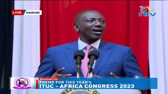 I want to report to you, in the last 8 months we have created 120,000 jobs from our housing plan ~ President Ruto #AmkaAfrica #ItucAfricaCongress2023