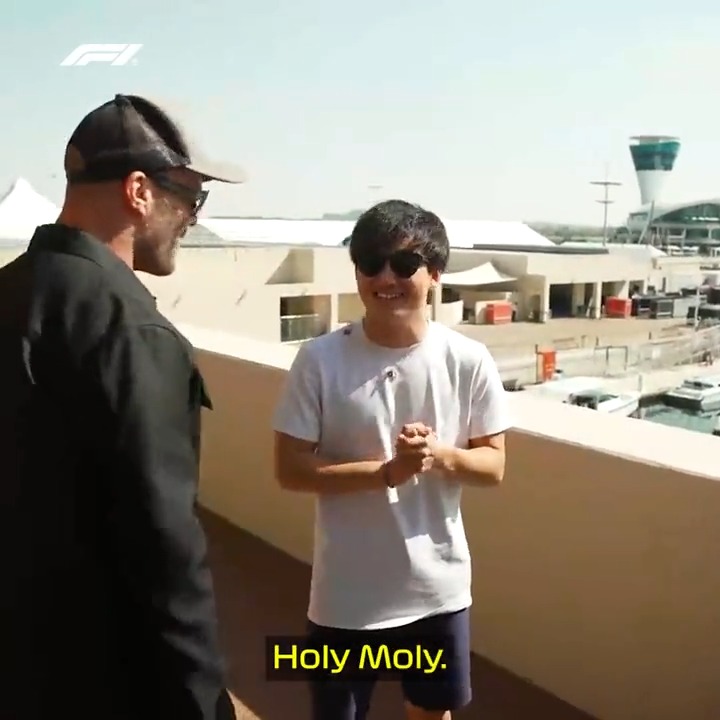 They say never meet your heroes, but nobody told 角田裕毅/Yuki Tsunoda 😅 It's the crossover we've all been waiting for 🤝 #F1 #AbuDhabiGP Jason Statham