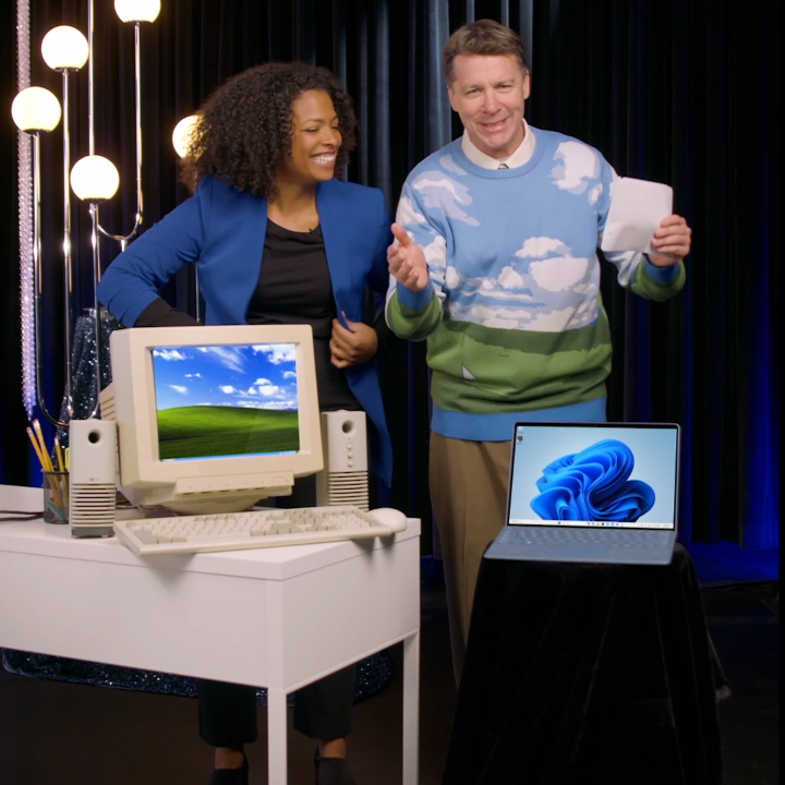 Windows XP vs. Windows 11 💻 which one will reign supreme? tune in now to find out and grab this year’s #WindowsUglySweater