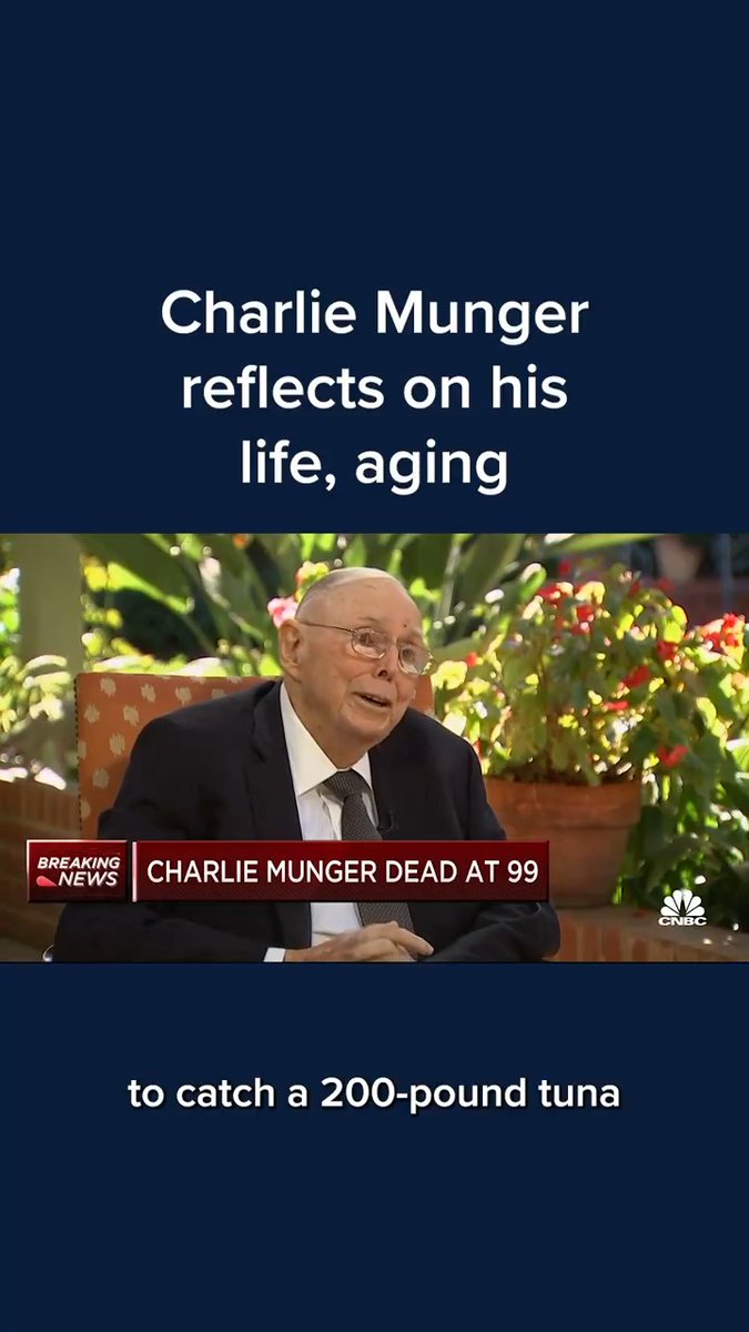 CNBC's Becky Quick sat down with Charlie Munger just a couple of weeks ago. Here's what he had to say about his life, aging and more: