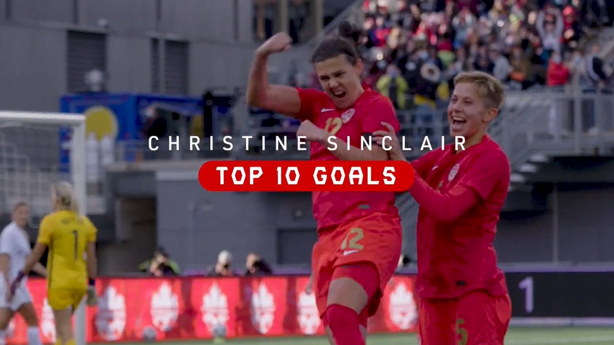 Christine Sinclair's Top 10 Goals for Canada 🇨🇦⚽️ With 190* to choose from... We were spoiled. What's your favourite Sinclair goal? 👇 #ThankYouSinc 🐐