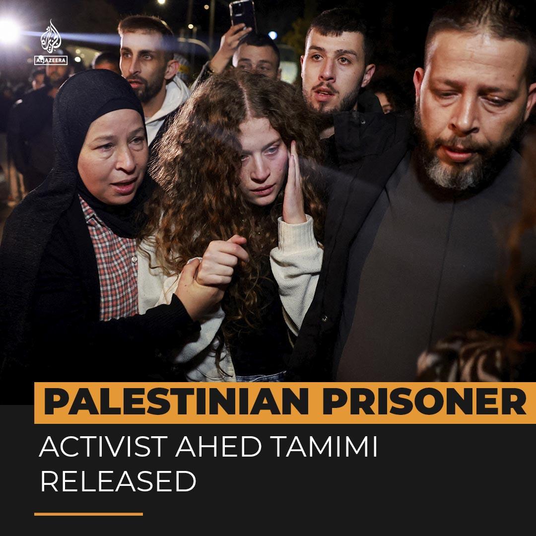 Prominent Palestinian activist Ahed Tamimi is one of 30 prisoners released in the sixth prisoner-captive exchange between Israel and Hamas.