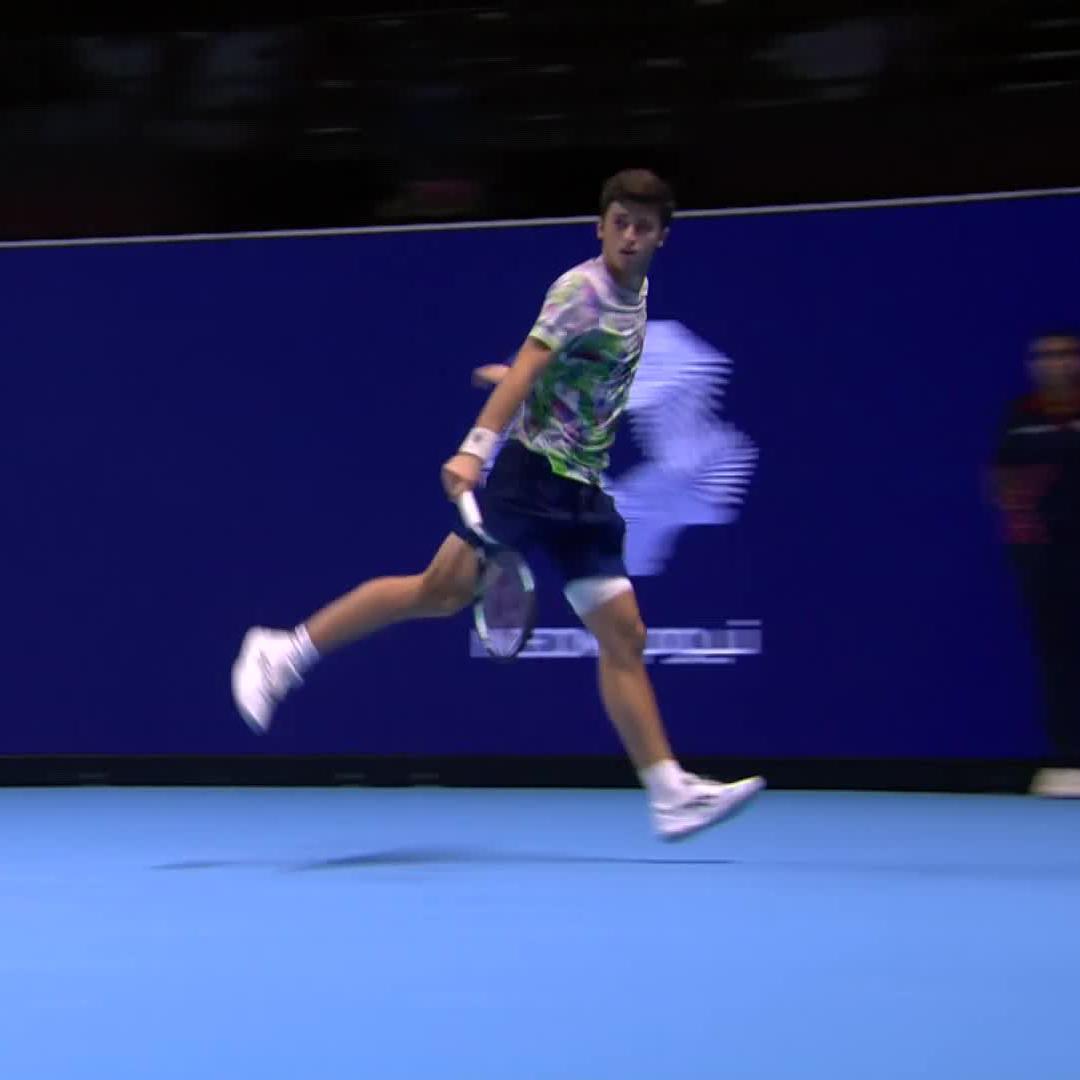 WHAT ON EARTH 🤯 Luca Nardi hits one of the shots of the year! #NextGenATPFinals