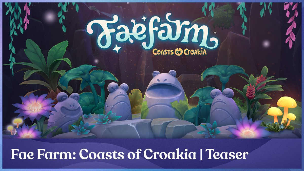 🐸 Get ready to make a new froggy friend in #FaeFarm! From December 14, find your way to a whole new realm to explore, with exciting encounters and discoveries. 🐚 The content update will be free on Nintendo Switch and included in the PC Deluxe Edition! ✨
