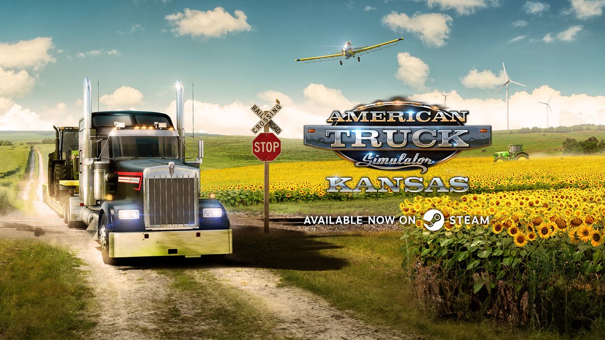 The Kansas DLC for American Truck Simulator is now available on Steam! 🚛💨 Start a big adventure with the Kansas map expansion, and play a crucial role in delivering in one of America's major agricultural states 🇺🇸 Get the Kansas DLC on Steam NOW! 👇