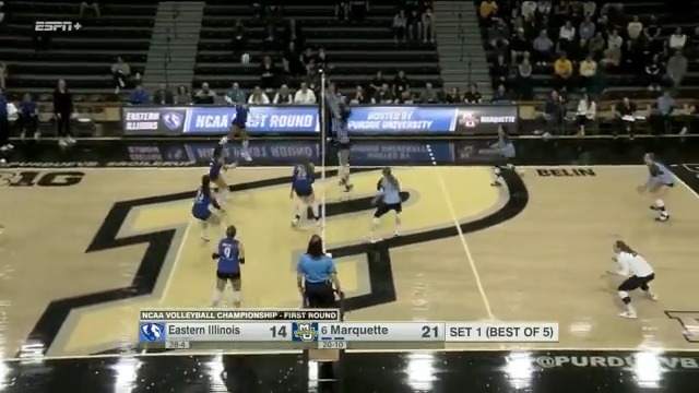 Attack from Larregui Lopez to get the EIU Volleyball 💪 #NCAAWVB x 🎥 ESPN+