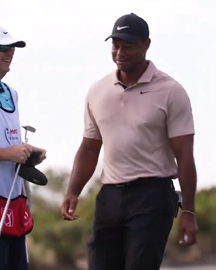 “Good read, Robby.” 😆 Tiger Woods’ 48-footer capped off a fun opening round at the Bahamas.