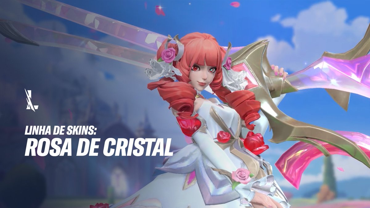 Vista-se para essa ocasião especial com as novas skins Rosa de Cristal! 🌹 Gwen Rosa de Cristal 🌹 Jayce Rosa de Cristal 🌹 Seraphine Rosa de Cristal 🌹 Vayne Rosa de Cristal 🌹 Gwen Rosa de Cristal de Prestígio