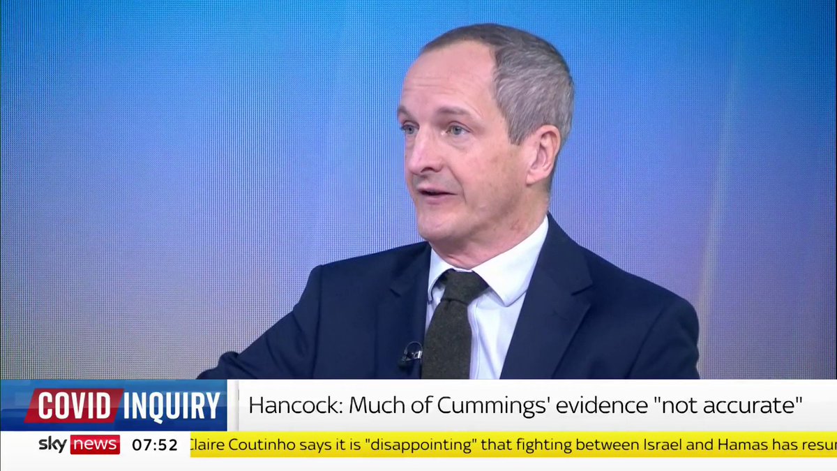 Matt Hancock and Dominic Cummings have disagreed on the former health secretary's timeline of events that led to him telling the PM an immediate lockdown was needed. Lord Bethell says, "Dominic Cummings is wrong, he wasn't on the call". 📺 Sky 501