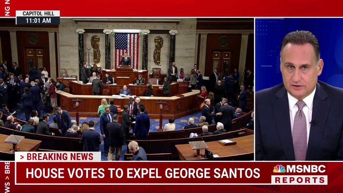 BREAKING: House votes to expel GOP Rep. George Santos. He has left the Capitol for the last time.
