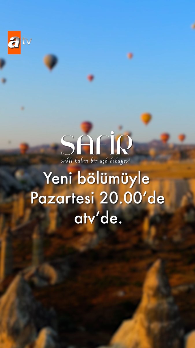 Bora’dan yeni bir mesaj var! 💬 #Safir ‘Saklı Kalan Bir Aşk Hikayesi’ yeni bölümüyle Pazartesi 20.00’de #atv’de. 💠 atv