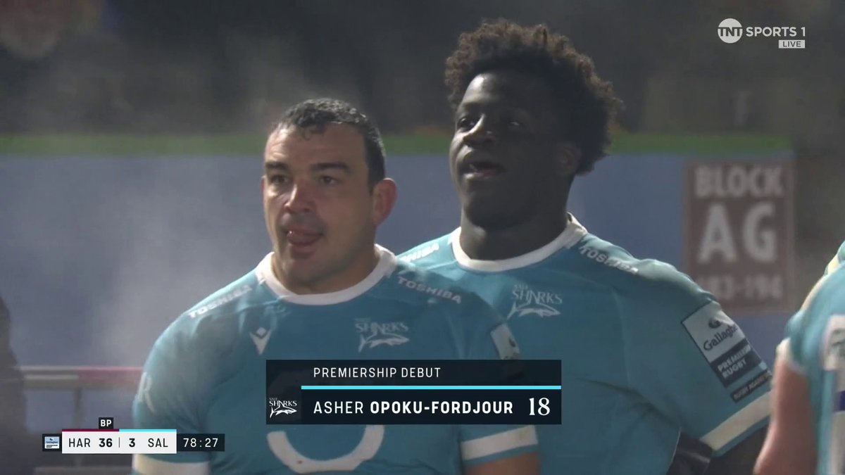 A ringing endorsement from Joe Marler 🙌 Keep your eyes on Asher Opoku-Fordjour who makes his debut for Sale Sharks 🦈 💪 #HARvSAL | #GallagherPrem