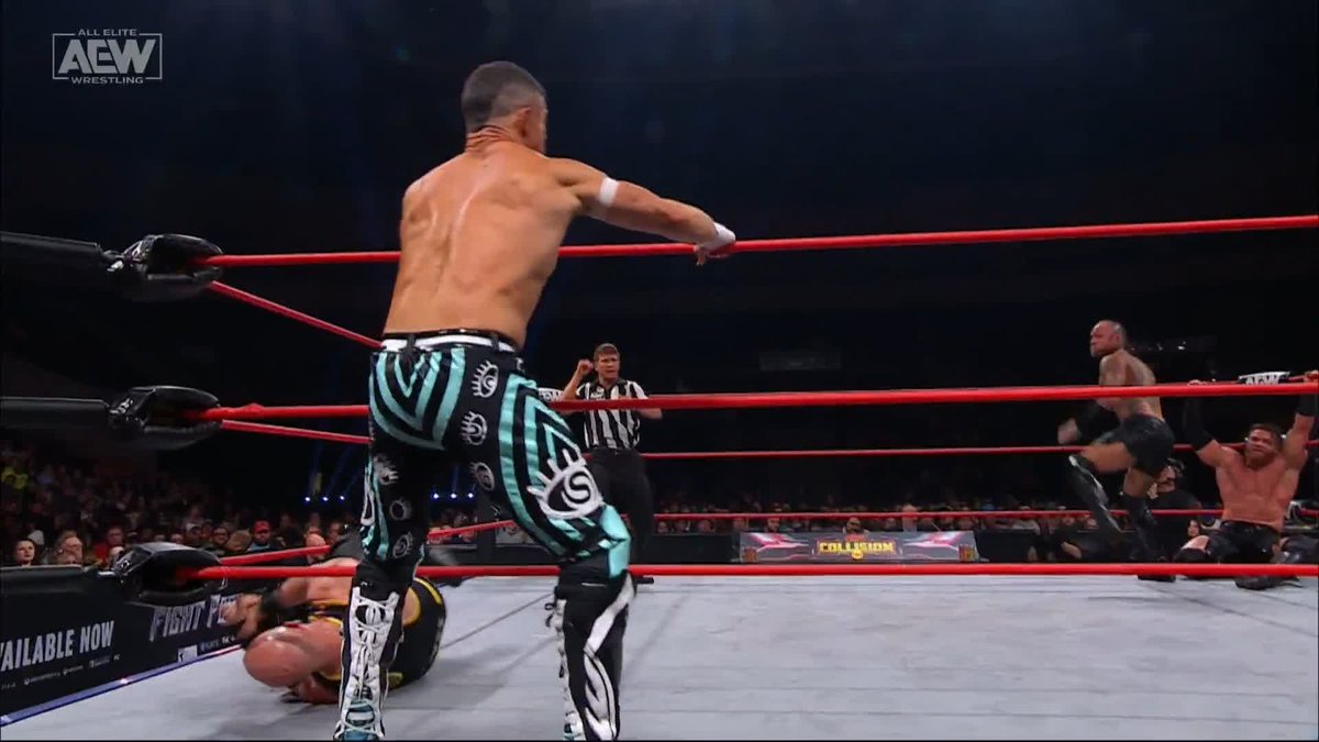 Matt Sydal gets the tag and is now in the mix! Watch #AEWCollision LIVE on TNT! izzy | Buddy Matthews | Christopher Daniels | #MattSydal