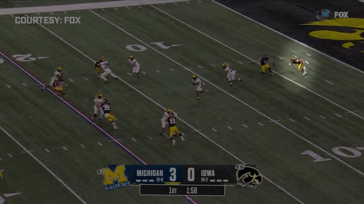 Watch No. 4️⃣ on Iowa on that long Michigan punt return. 👀 That's Koen Entringer, a freshman DB, never giving up to make the highlight tackle. Koen Entringer x Hawkeye Football