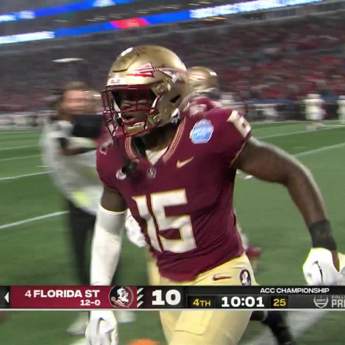 FLORIDA STATE DEFENSE PICKS IT OFF IN THE ENDZONE‼️
