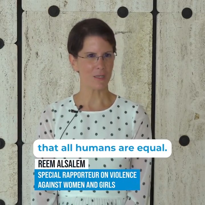 "The Universal Declaration of Human Rights is the first expression of a consensus that #WomensRights are human rights." The Declaration laid the foundation for #genderequality, says United Nations Special Rapporteur on violence against women & girls Reem Alsalem (United NationsSRVAW). #HumanRights75