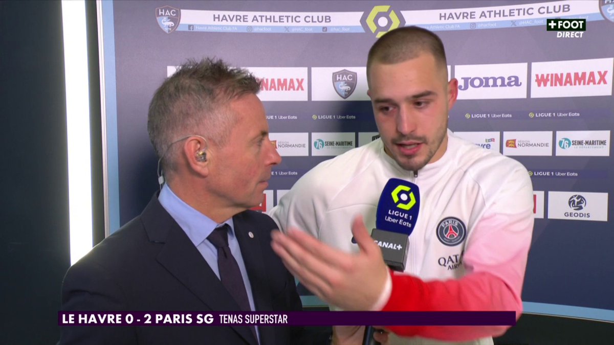 La rรฉaction d'Arnau Tenas aprรจs sa performance XXL avec le PSG face au Havre ๐ฃ๏ธ Quelle prestation pour son premier match professionnel ๐ #HACPSG | #Ligue1UberEats