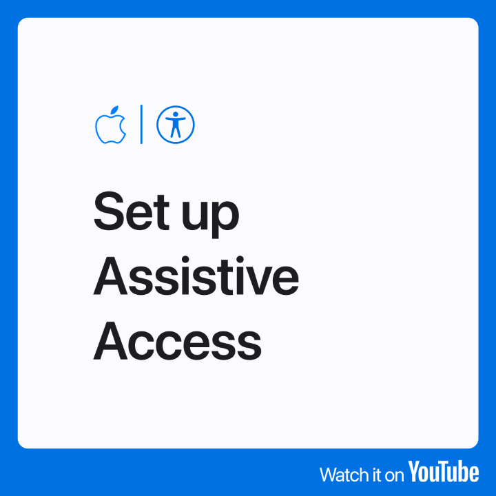 Assistive Access helps you get the essential experience of iPhone and iPad, with a lighter cognitive load. If you’re a trusted supporter for someone with a cognitive disability, watch our video on YouTube to learn more: #AppleAccessibility #IDPD