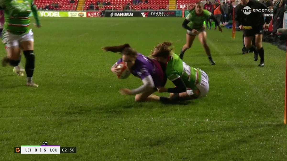 A powerful finish from Bo Westcombe-Evans 🔥 Loughborough Lightning Rugby ⚡️ are in with the first try of the game. #LEIvLOU | #PWR