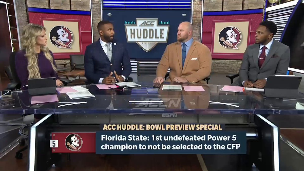 "This is wrong, plain and simple." The ACC Huddle crew did not hold back on the decision to leave Florida State out of the #CFBPlayoff.
