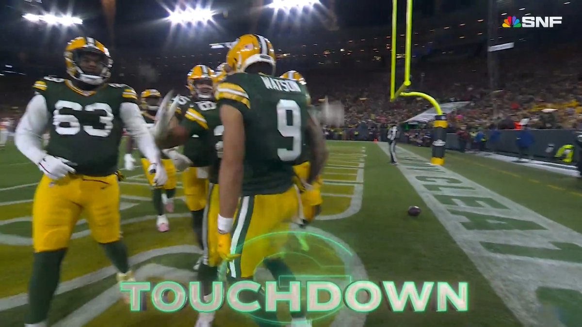 .JLove steps up &amp; finds Christian Watson! TOUCHDOWN! 🙌 #KCvsGB | #GoPackGo 📺: NBC