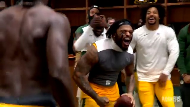 A total team win. 😤 Go inside the #Packers' locker room after Week 13's victory over Kansas City 🎥 #KCvsGB | #GoPackGo
