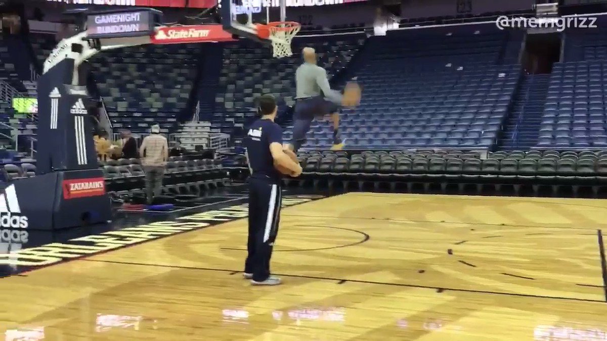 40-year-old Vince Carter would end shootarounds by hitting a half-court shot and then throwing down a between the legs dunk