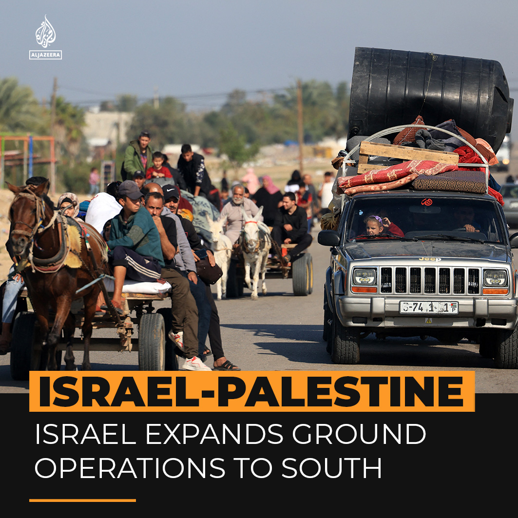 Palestinians say they have nowhere left to run as the Israeli military expands its assault in south Gaza, where Israel told more than a million Palestinians to flee.
