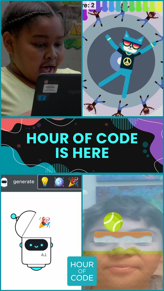 🌟 #HourOfCode is HERE! Unleash your imagination and join us in a world where coding meets creativity! This year, we're exploring the wonders of AI in transforming ideas into reality. Start your adventure at 🚀