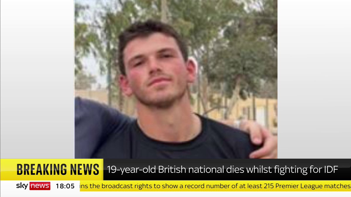 BREAKING: Binyamin Needham, a 19-year-old British national, has been killed in Gaza while fighting for the IDF, Sky News understands. Latest: 📺 Sky 501, Virgin 602, Freeview 233 and YouTube