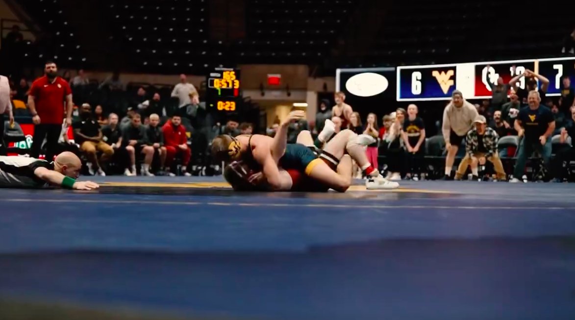 Peyton Hall had the Coliseum rocking yesterday. #HailWV