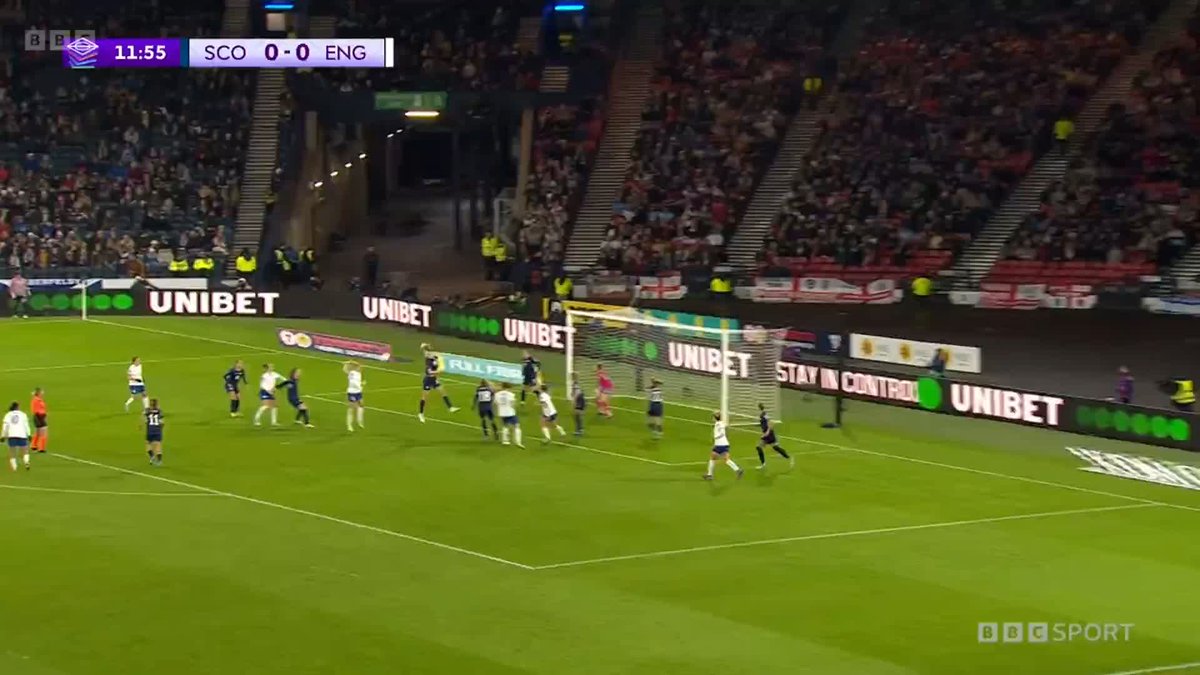 Alex Greenwood is unmarked and gets her first England goal in two years 🎯 Can Scotland respond? 📲 Watch #SCOENG on BBC One and BBC iPlayer #BBCFootball |BBC Sport Scotland