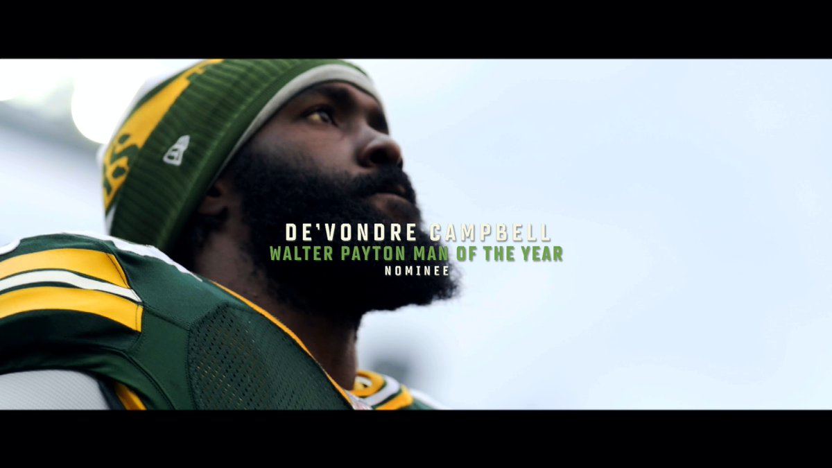 It's more than football. We are honored to have De'Vondre Campbell nominated for the NFL's Walter Payton Man of the Year Award! #WPMOYChallenge | #GoPackGo