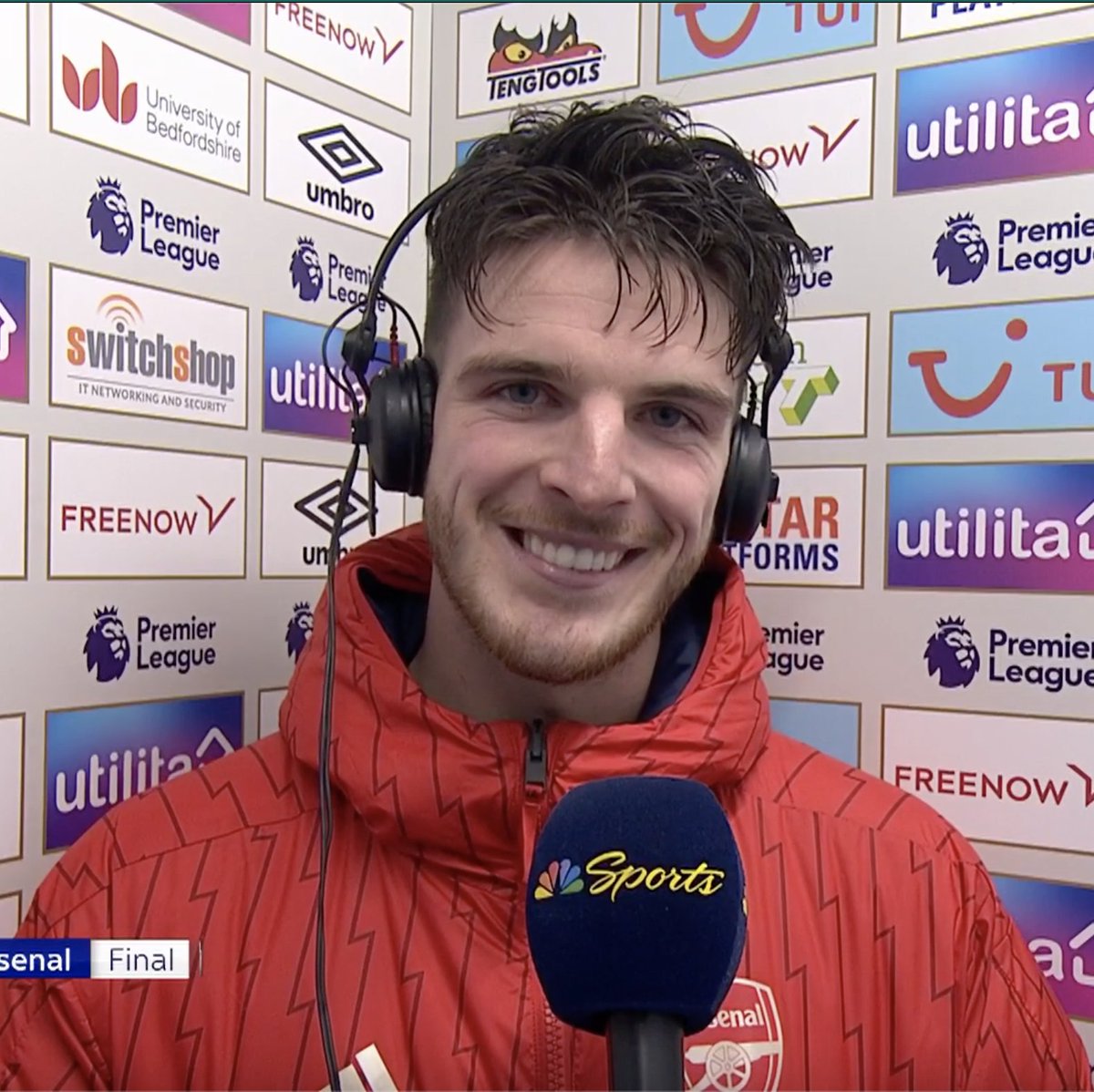 Declan Rice’s post-interview with NBC Sports Soccer. 🗣️ #afc