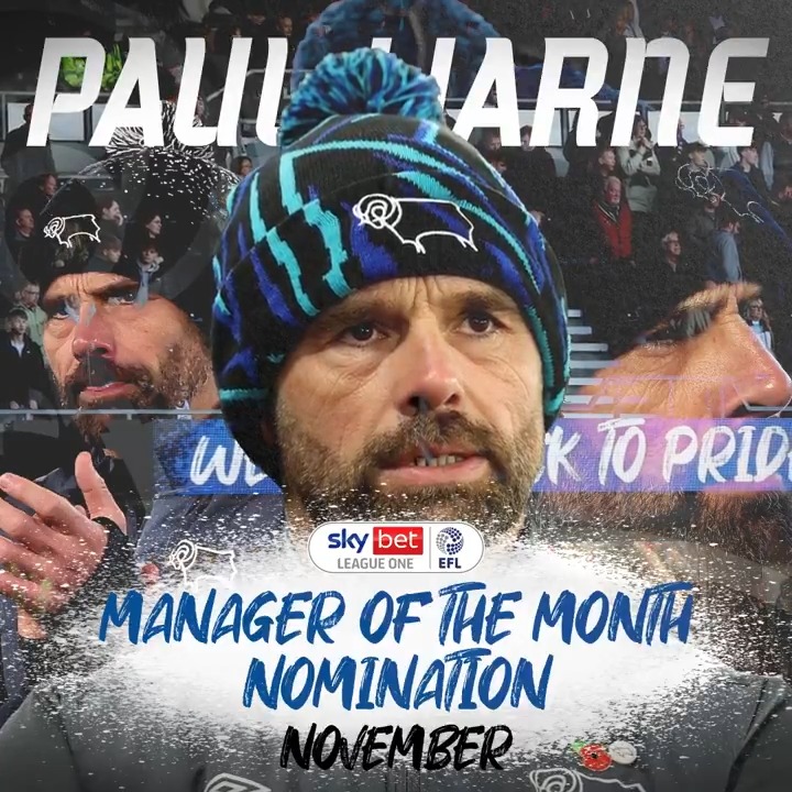 Following a perfect November in Sky Bet League One, Paul Warne has been nominated for the Manager of the Month award! 🤩🐏 #DCFC #dcfcfans