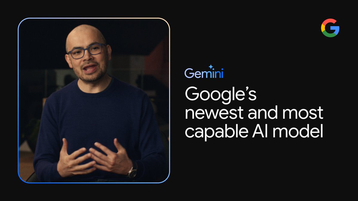 We’re excited to announce 𝗚𝗲𝗺𝗶𝗻𝗶: Google’s largest and most capable AI model. Built to be natively multimodal, it can understand and operate across text, code, audio, image and video - and achieves state-of-the-art performance across many tasks. 🧵