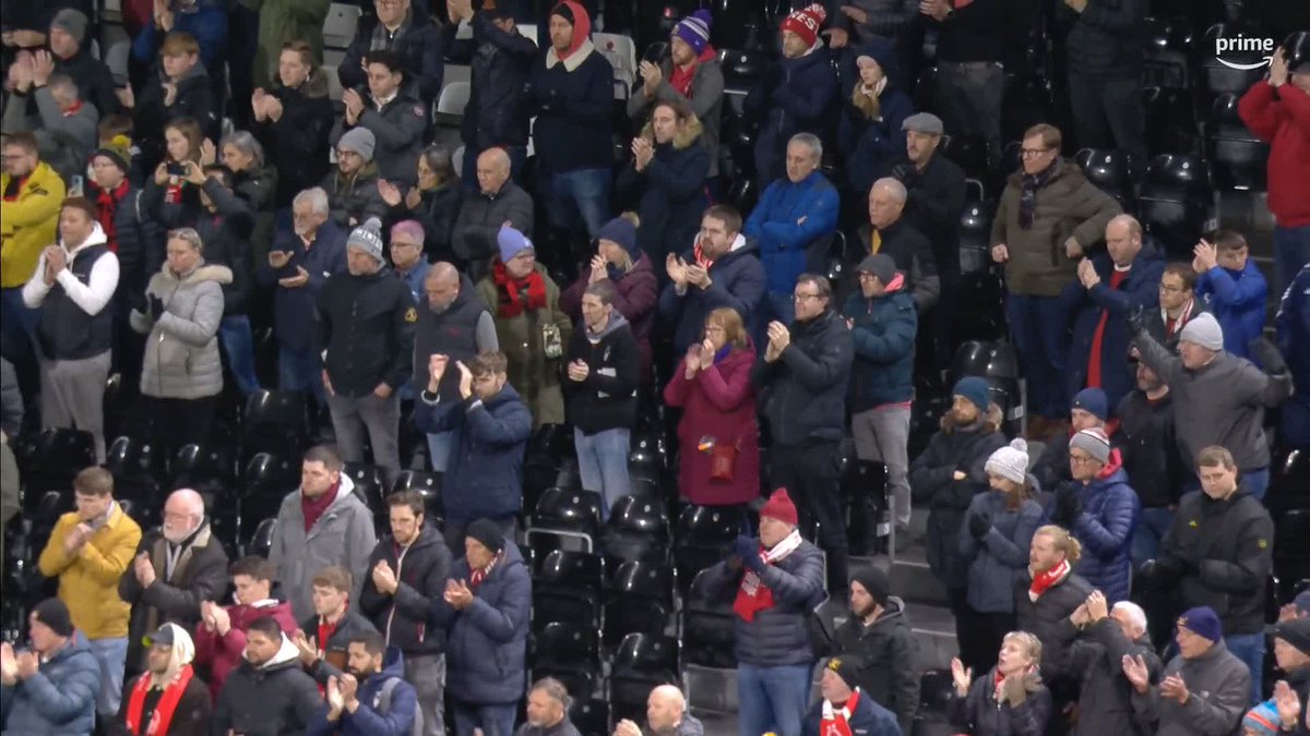 Steve Cooper's bond with the Nottingham Forest fans ❤️ After a 5-0 defeat to Fulham, the Forest faithful show their support for their manager 🔊 #PLonPrime #FULNFO