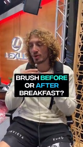 We asked our creators, do they prefer brushing BEFORE or AFTER breakfast? Lexus #LexusPartner