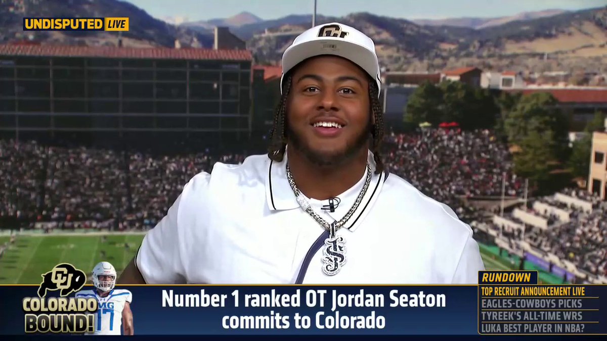 .Jordan Seaton the No.1 ranked OL in the Class of 2024 is taking his talents to Colorado Buffaloes Football 👀 Coach Prime's got him a DAWG coming to Boulder