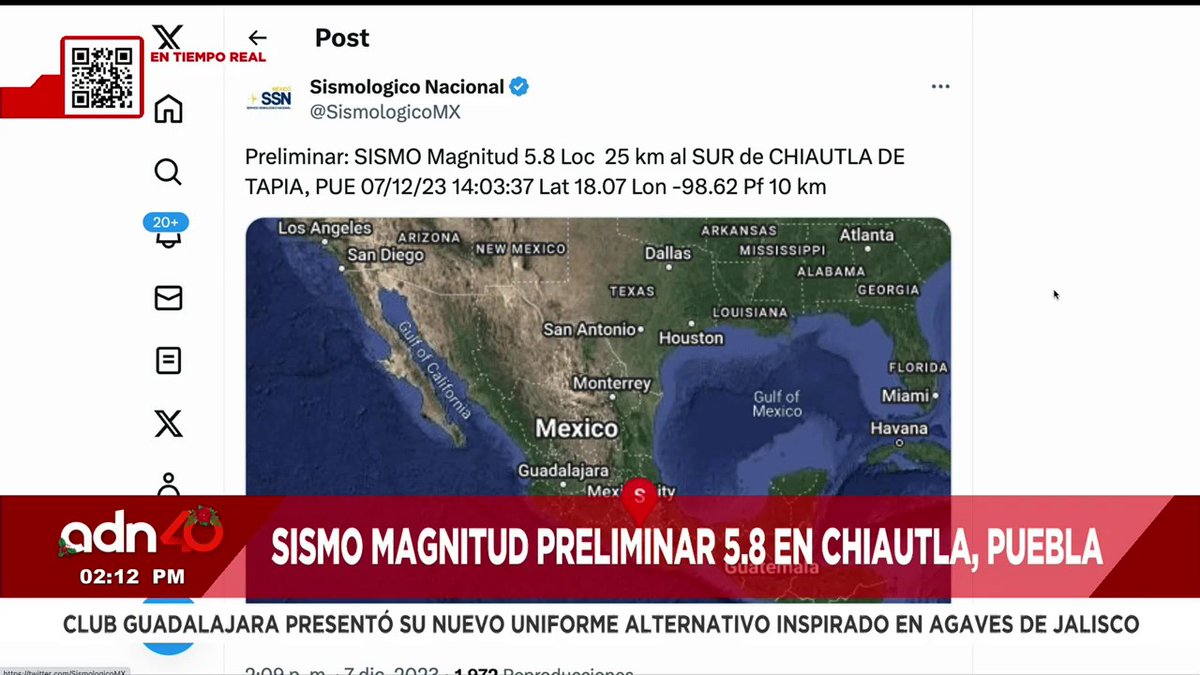🚨 Se activa alerta sísmica en #CDMX; magnitud preliminar 5.8 en Chiautla, #Puebla